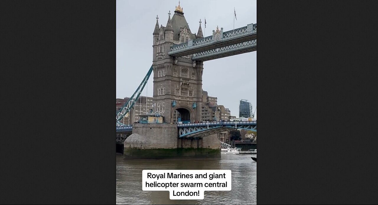 Royal Marines & A Giant Helicopter Swarm Central London Friday Morning