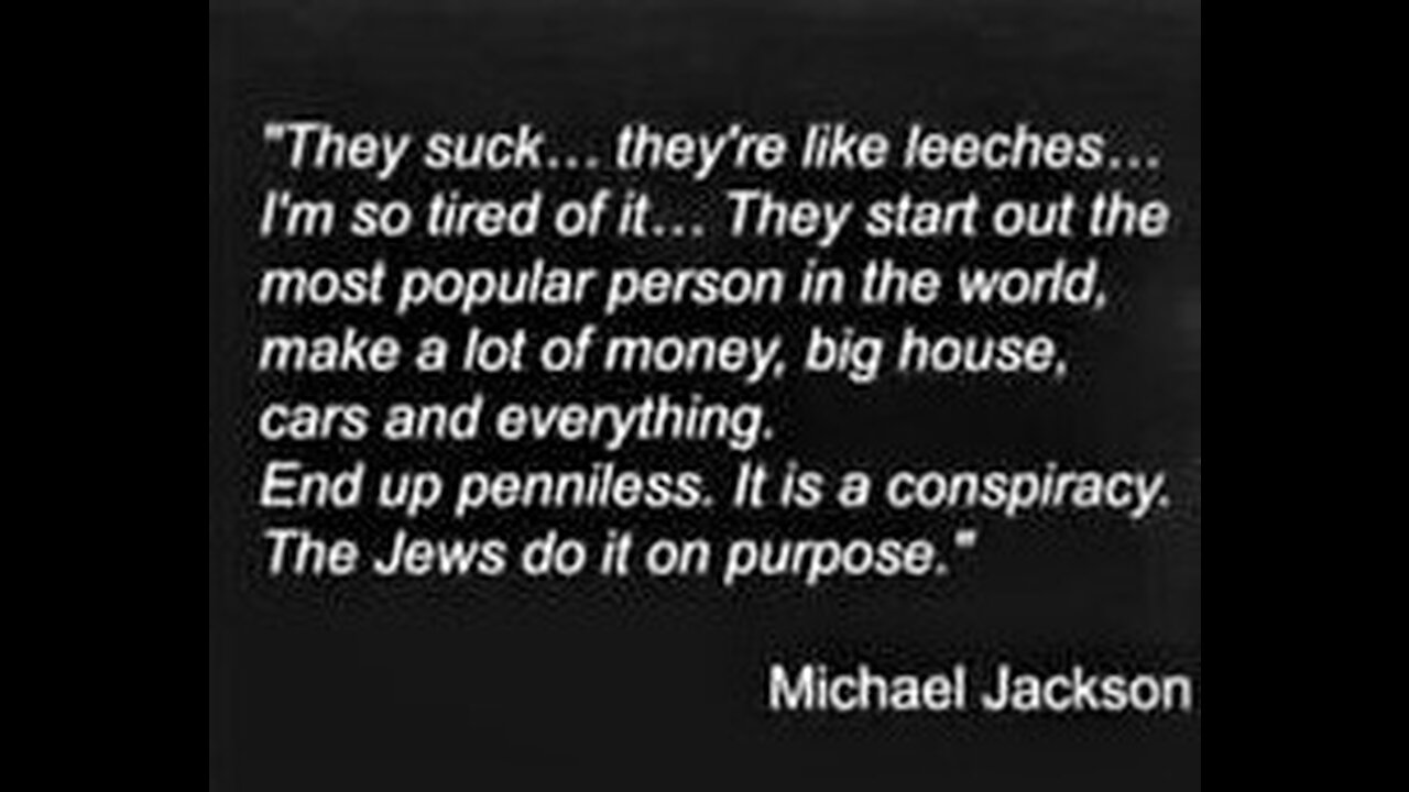 Michael Jackson: "The Jews Do It On Purpose"