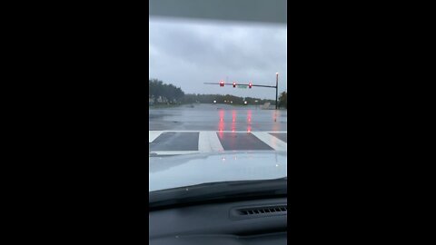 Car stuck in the middle of the road #florida