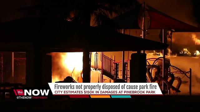 Playground destroyed by improperly disposed fireworks in Pinellas Park