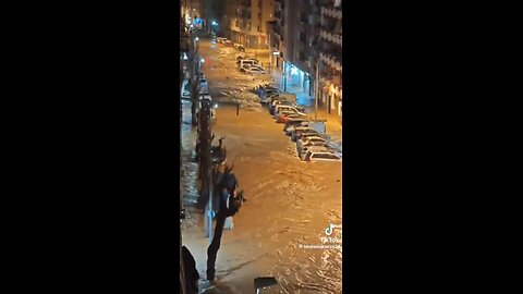 Water flooded Valencia Spain from the bottom up not from heavy rainfall