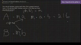 GCF and LCM Mixed Problems: Problem 1