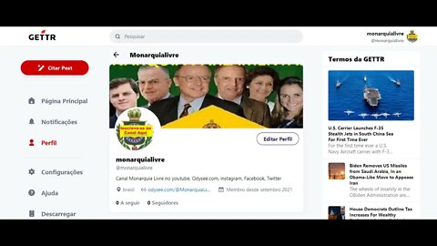 Monarquia Livre agora no GETTR - monarquialivre