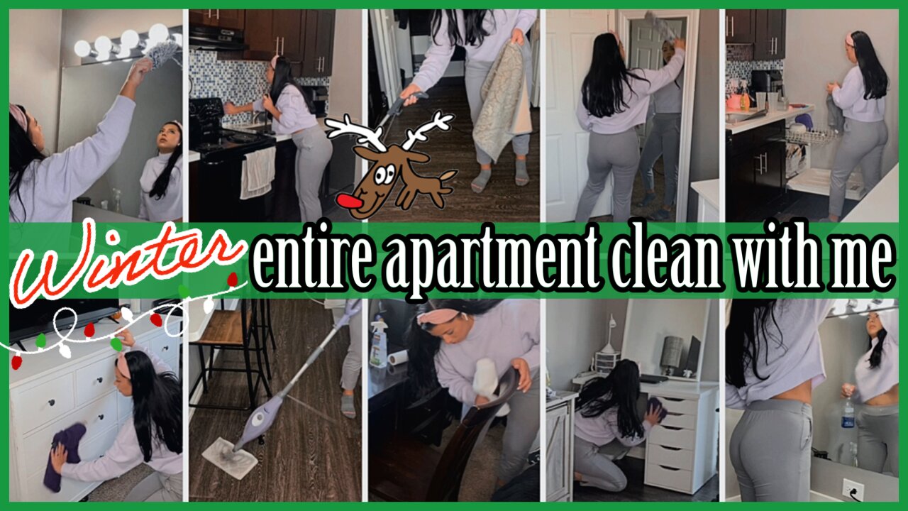 *NEW* EXTREME ENTIRE APARTMENT SPEED CLEAN WITH ME💜DECEMBER 2022 | CLEANING MOTIVATION |ez tingz