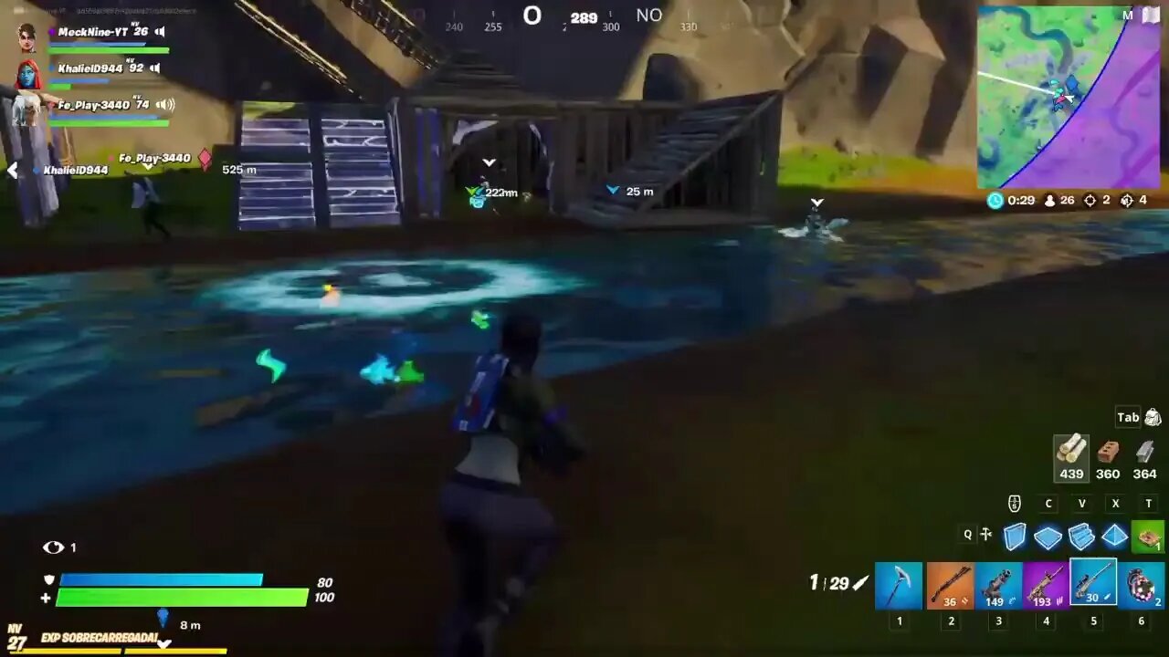 Uma gameplay elevada de fortnite