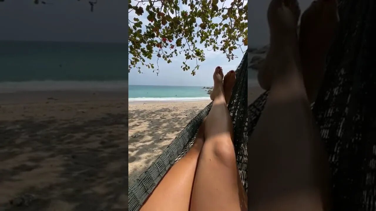 Pure relaxation under a tree on the beach