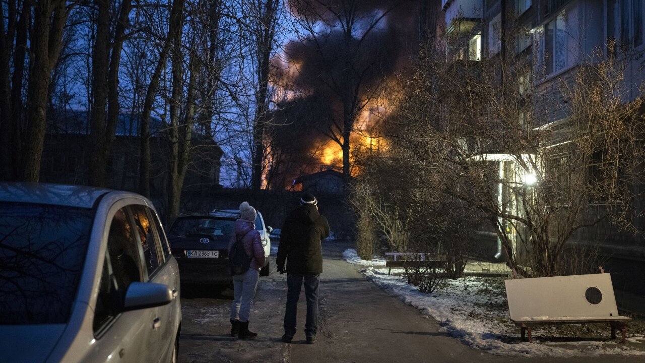 Nighttime Drone Attack Rocks Kyiv As Putin Heads To Belarus