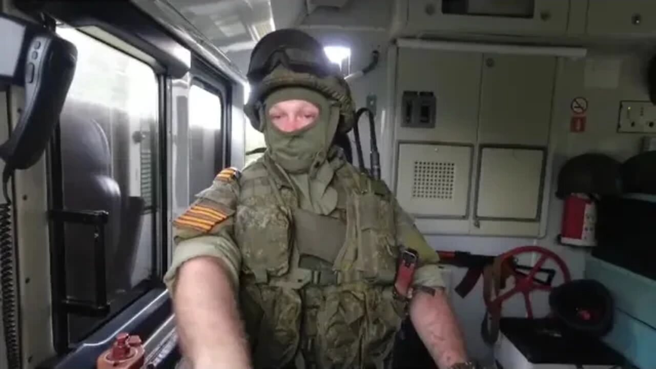 Russian Armored Train Conducting Operations In Ukraine - The Name Of This Armored Train Is Volga