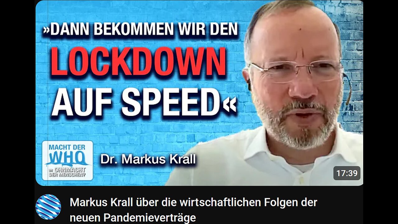 May 25, 2024..🇩🇪 🇦🇹 🇨🇭 🇪🇺🎇🌐ATLAS🌐INITIATIVE🌐👉 Markus Krall über die wirtschaftlichen Folgen der neuen Pandemieverträge