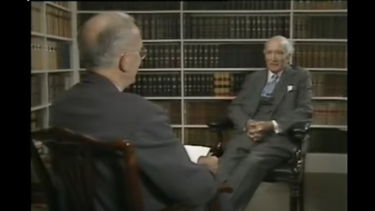 Lord Denning being interviewed by Sir William Wade - Law Professor.