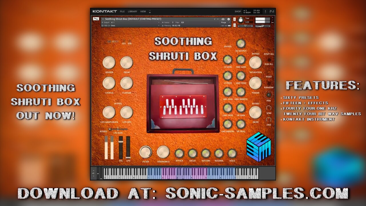 "Soothing Shruti Box" Preset Demo (Kontakt Instrument Library): Hypnotic Sounds to Express Euphoria!