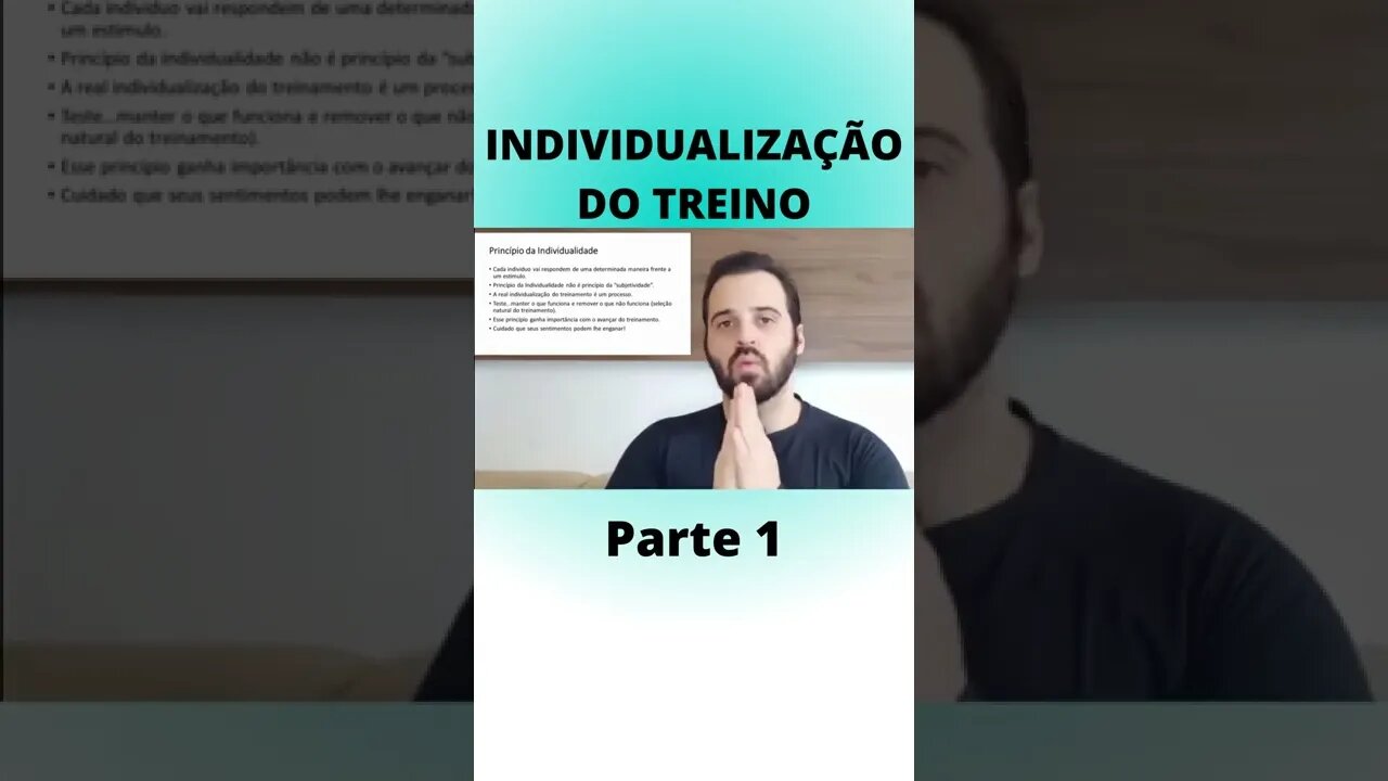 INDIVIDUALIZAÇÃO DO TREINO #Shorts