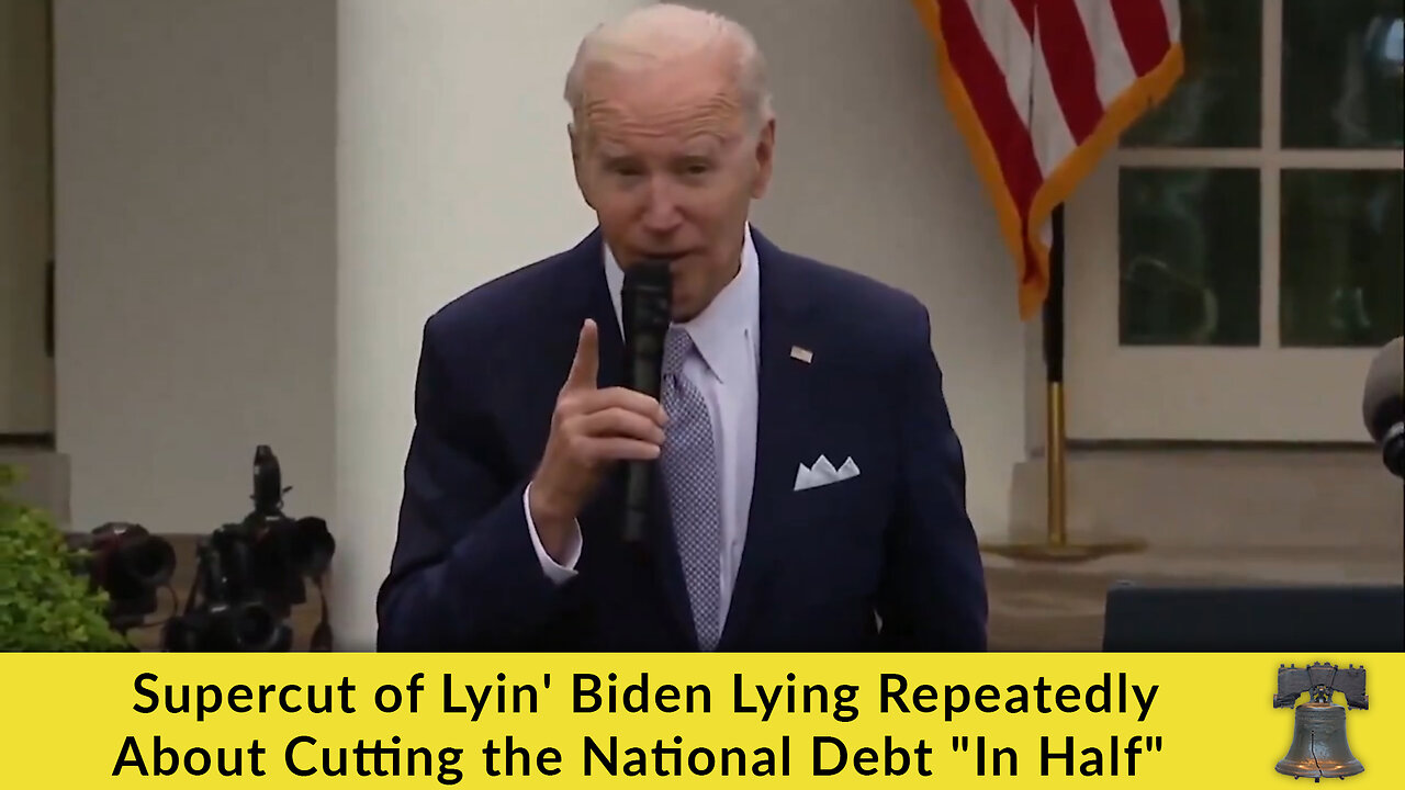 Supercut of Lyin' Biden Lying Repeatedly About Cutting the National Debt "In Half"