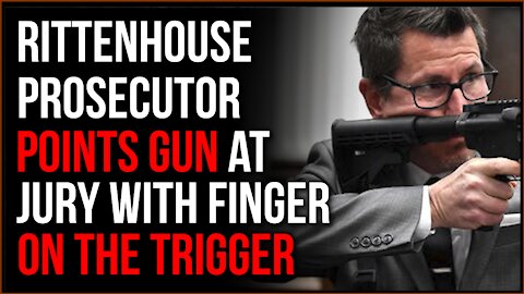 Prosecutor In Rittenhouse Trial POINTS GUN In Direction Of Jury, Finger On Trigger