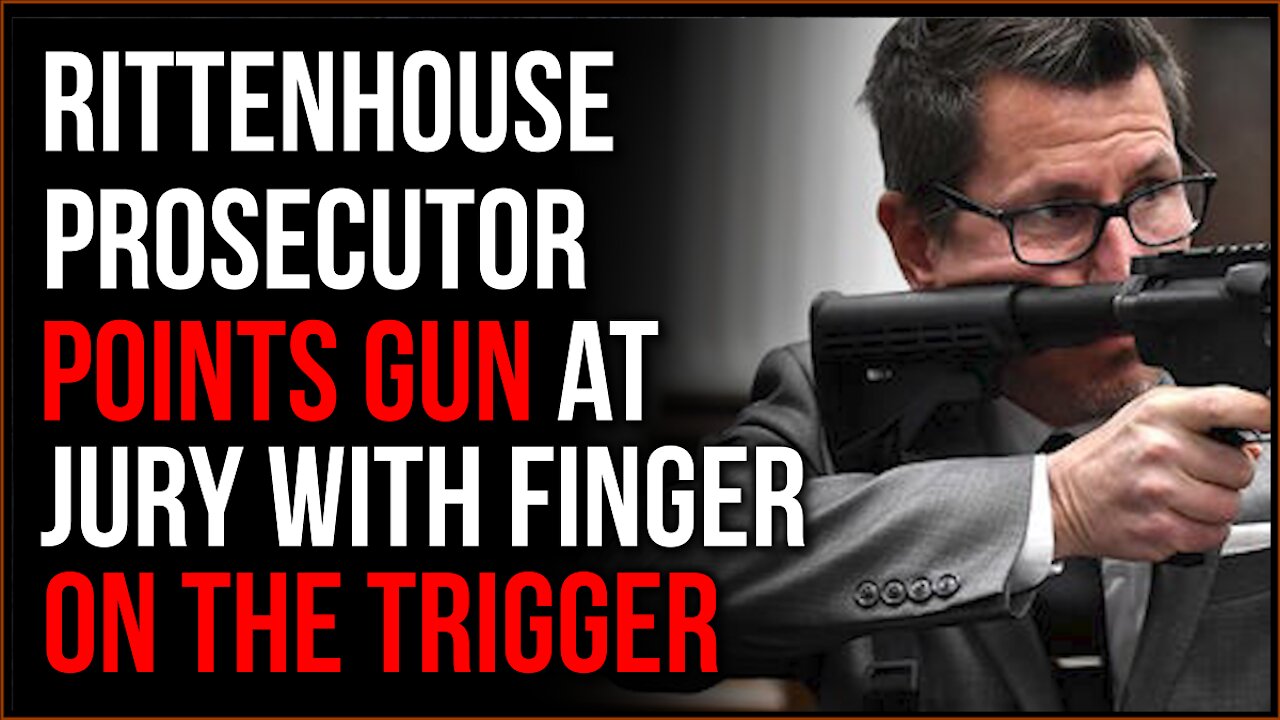 Prosecutor In Rittenhouse Trial POINTS GUN In Direction Of Jury, Finger On Trigger