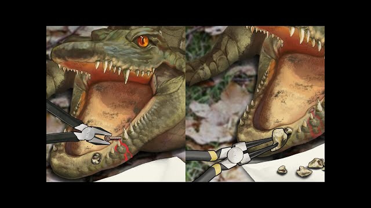 ASMR Animal Rescue Tooth extraction animation for crocodile