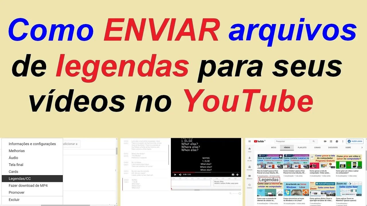 Como enviar arquivos de legendas para os seus vídeos no Youtube. | Fetha Tutoriais