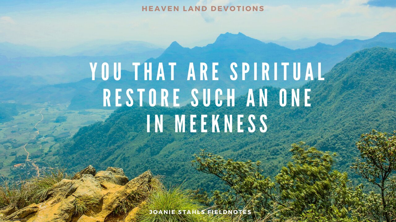 Heaven Land Devotions - You That Are Spiritual Restore Such An One In Meekness