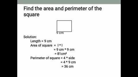 Maths B Class 6th Area & Perimeter of Square