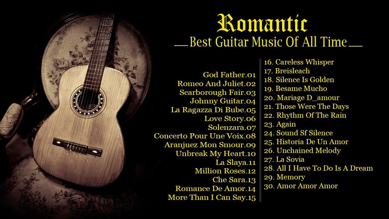 TOP 30 ROMANTIC GUITAR MUSIC - The Best Love Songs of All Time - Peaceful | Soothing | Relaxation