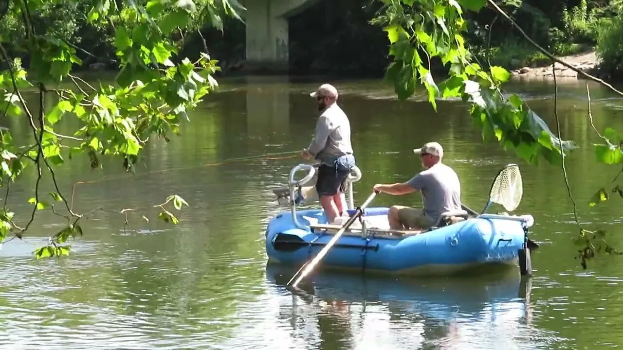 Pigeon River, TN/NC - Walk With Me, Steve Martin -state line, rafters and fly fishermen