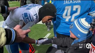 Lions' Amon-Ra St. Brown, teenage fan share 'dream' pregame meeting
