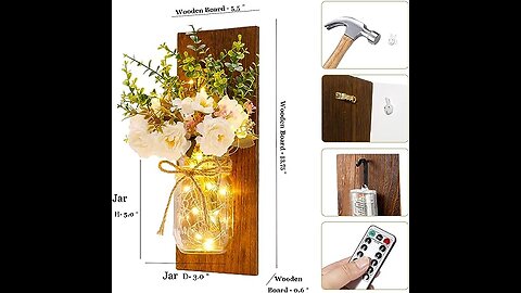 Hanging Design with Remote Control LED Fairy Lights and White Peony