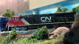 N Scale heavy grain train