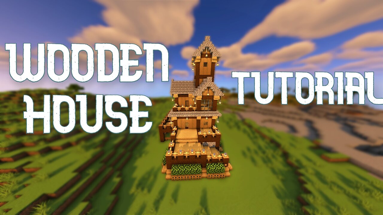 Minecraft: How to Build a Wooden House Tutorial Easy Survival House with schematic