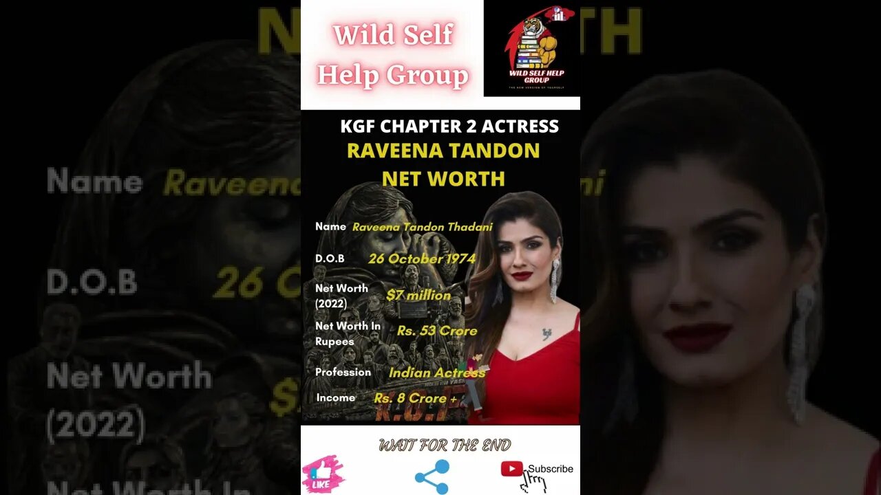 🔥KGF Chapter 2- Actress Raveena Tandon Net Worth🔥#shorts🔥#wildselfhelpgroup🔥21 April 2022🔥