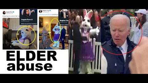 Biden abused by White House Staffers dressed as bunnies. and Jill barks orders at him STAY SIT WAVE