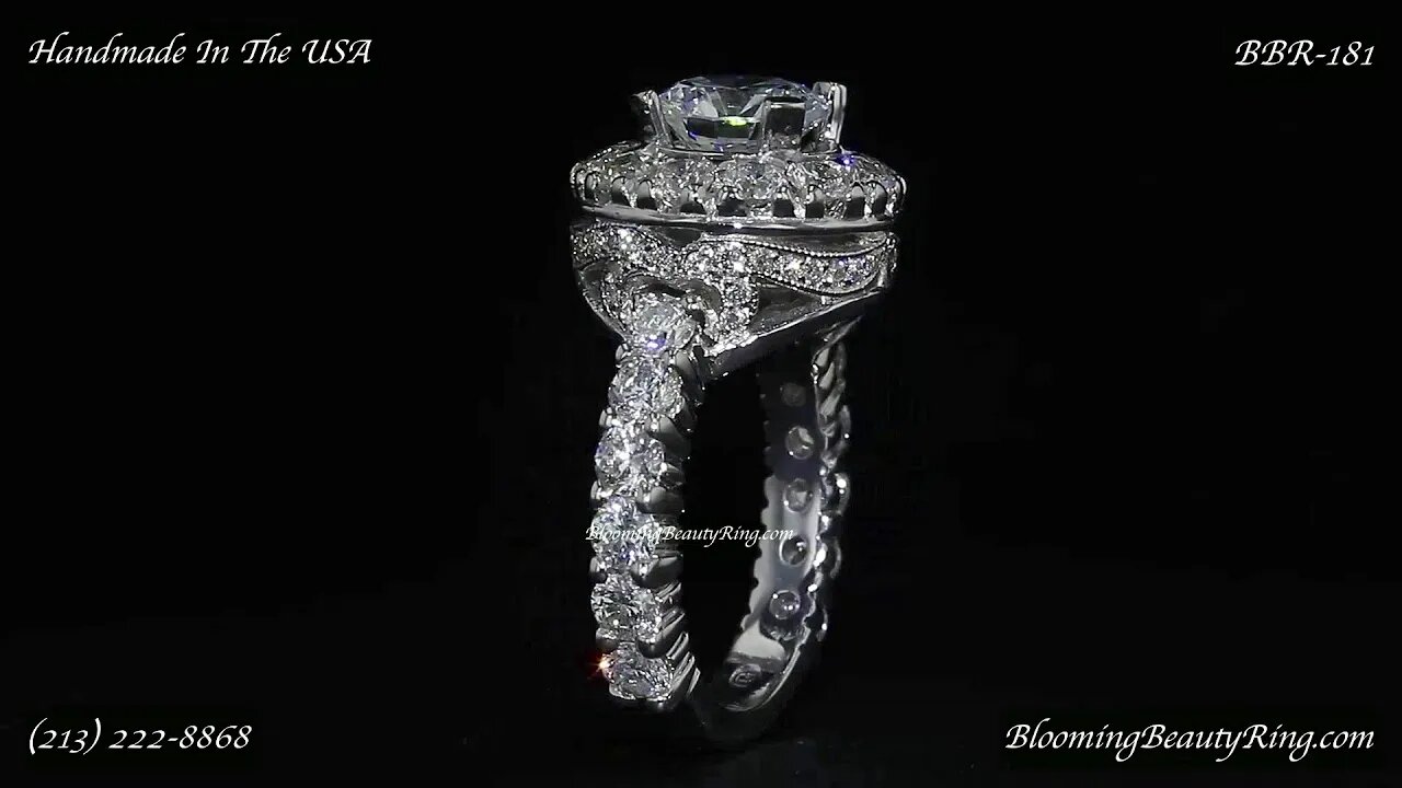 BBR-181 Diamond Engagement Ring By Blooming Beauty Ring Company