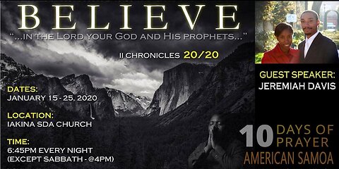 10 Days of Prayer Revival - Day 1... - SDA Maranatha Church American Samoa Version