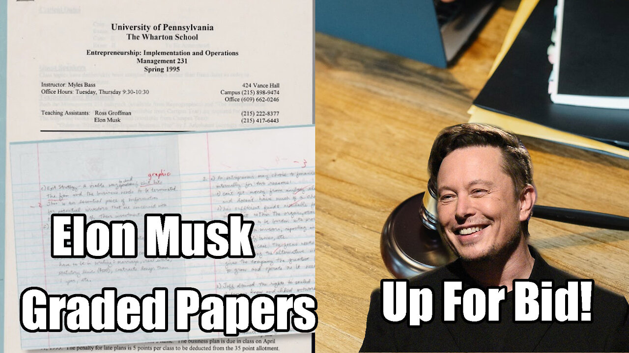 Elon Musk⚡ graded papers📰 up for auction💰