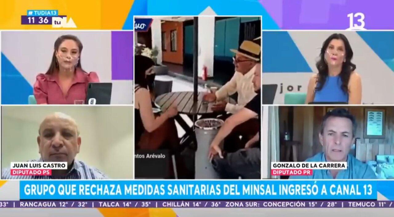 Canal 13 acusa recibo de protesta contra dictadura sanitaria en Chile ( COVID 19)