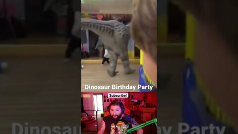 Dinosaur terrifies kids bday party