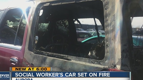 Social worker's car set on fire