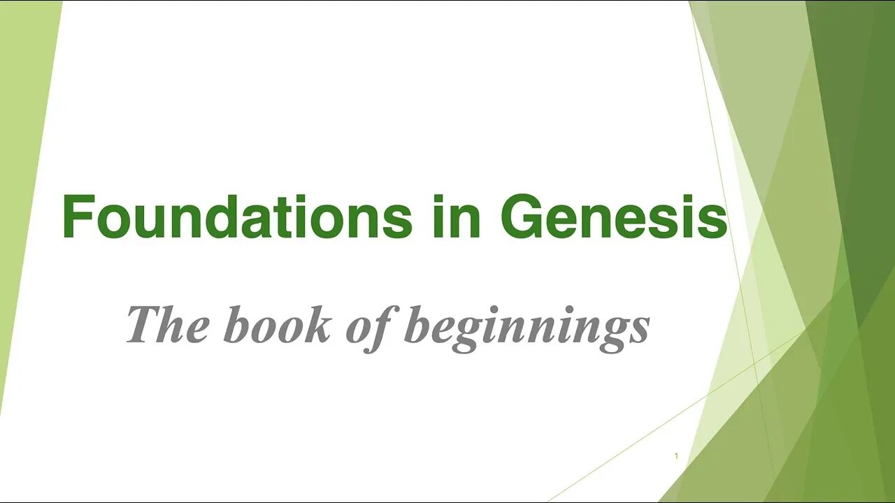 Foundations in Genesis - Scott Morrow