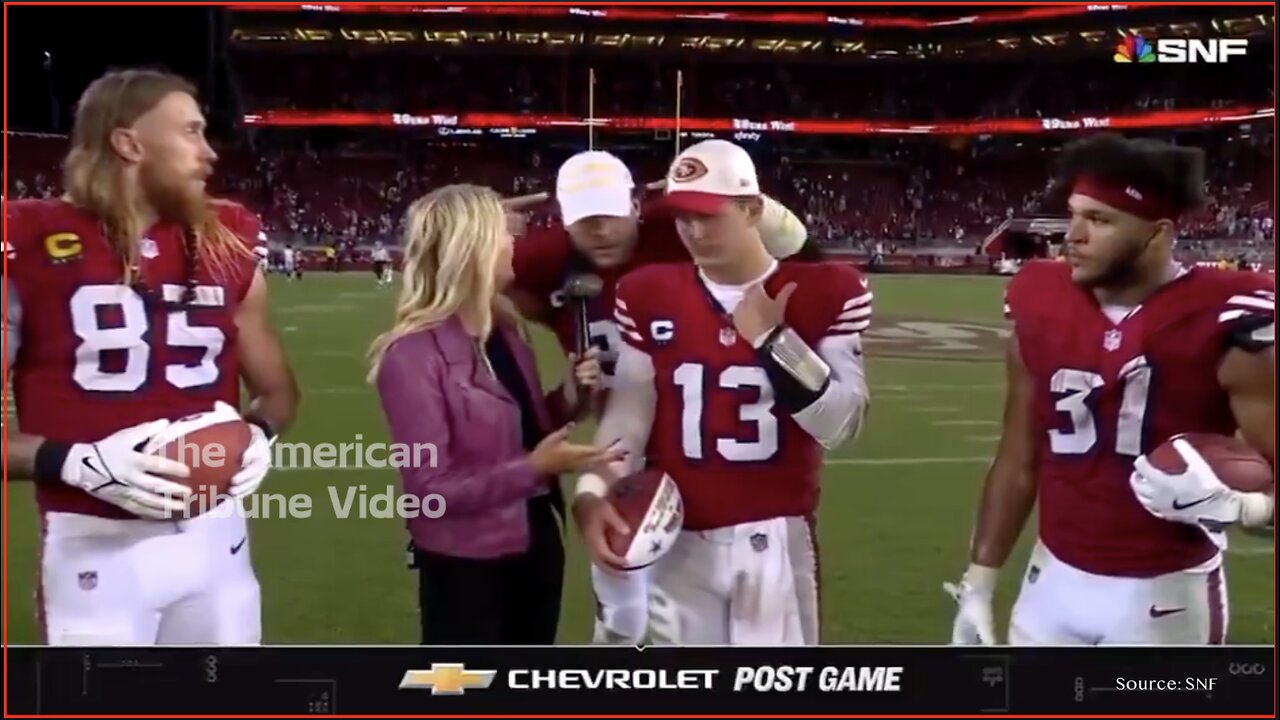 WATCH: San Francisco 49er Superstar Interrupts NBC to Spread MAGA Message on the Field