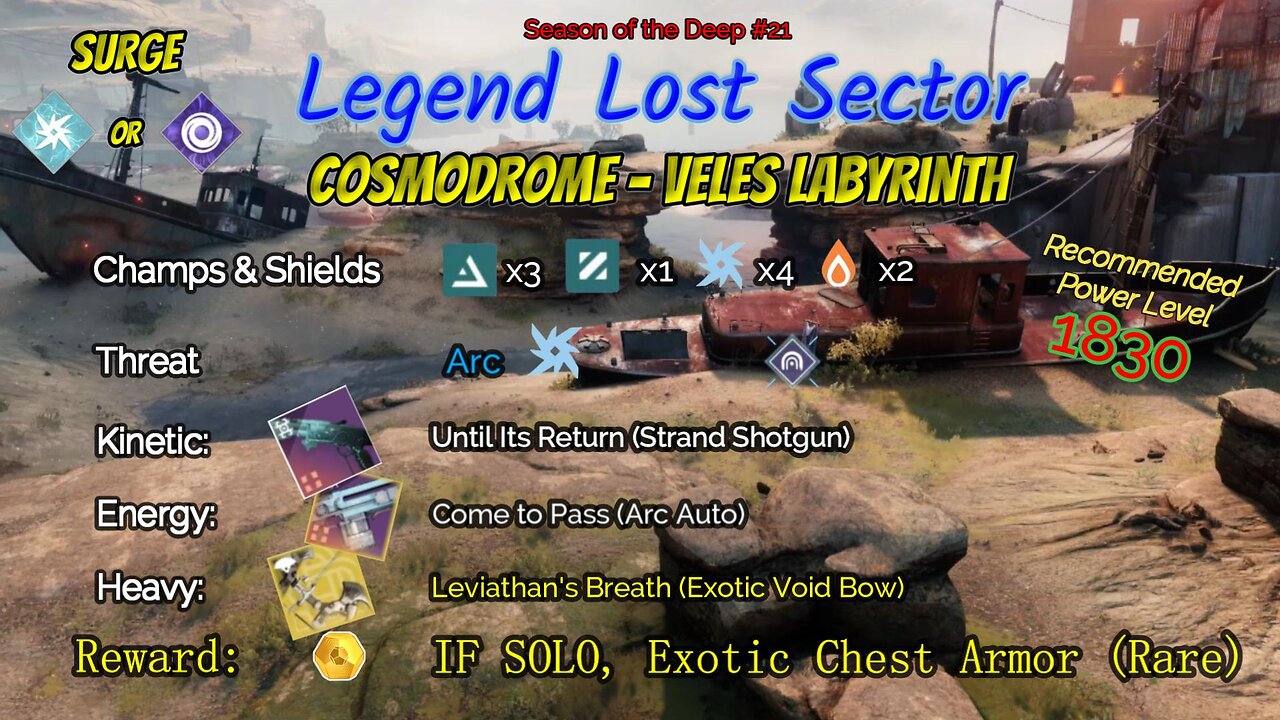 Destiny 2 Legend Lost Sector: Cosmodrome - Veles Labyrinth on my Void Hunter 8-6-23