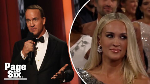 Peyton Manning pokes fun at Carrie Underwood sideeye