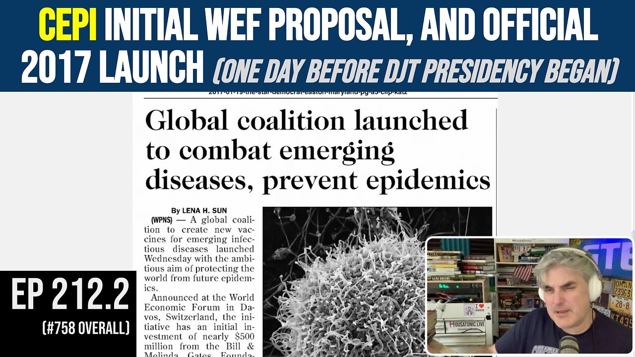 CEPI's WEF proposal and official 2017 launch (one day before DJT presidency began)