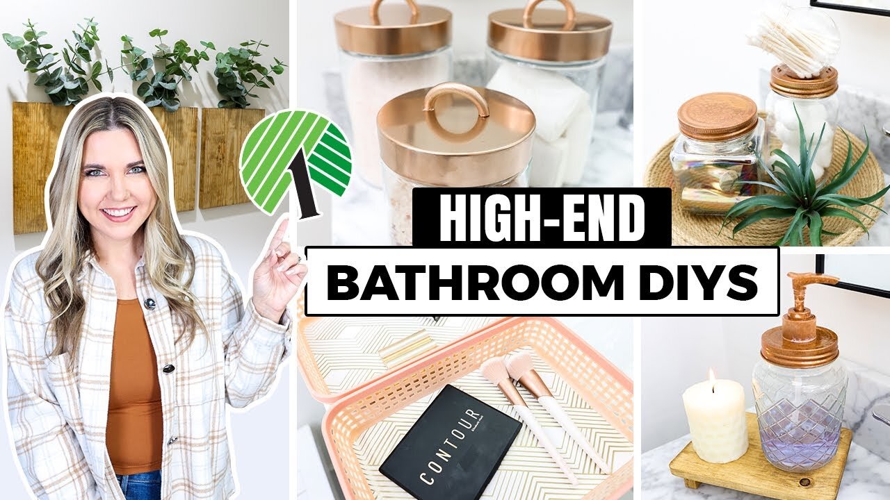 Liz Fenwick DIY | DIYed My Bathroom With $1 Items From Dollar Tree...Quick & Easy!