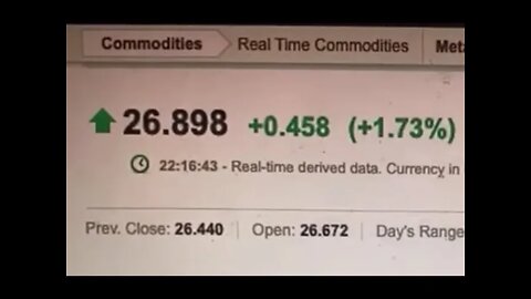 Silver up 46 cents (1.73%) on Sunday night open