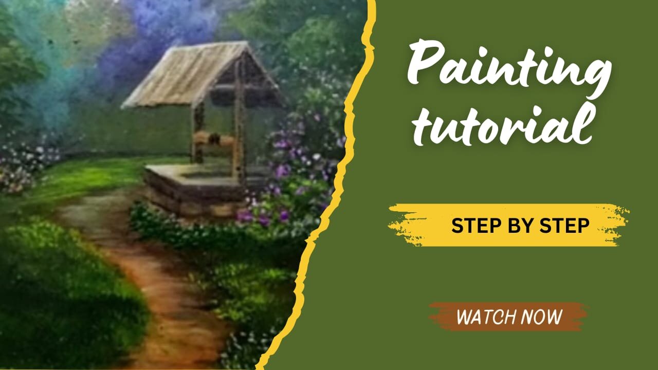 How to Paint a Relaxing Landscape withTrees/ Step by Step Acrylic Painting Technique