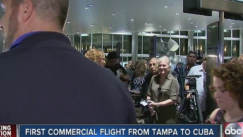 First commercial flight from Tampa to Cuba