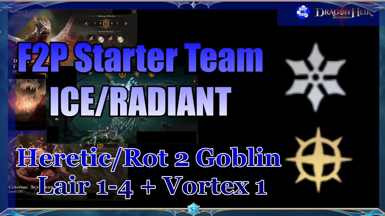 🧊🧊Season 2 F2P Ice & Radiance Stater Team - For Venom & Curse Stage 2 + Goblin Lair 1-3 🧊🧊