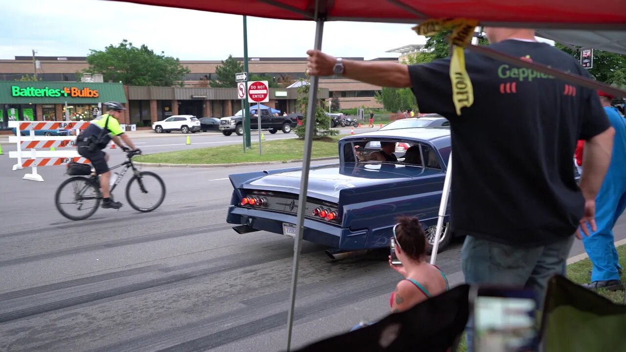 Flamethrower Exhaust In Front of Cops at Woodward Dream Cruise