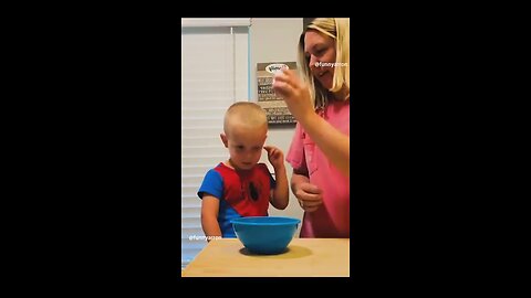 funny Kids🤣 Moms Breaking Eggs in Kids Head just see thare reacktion