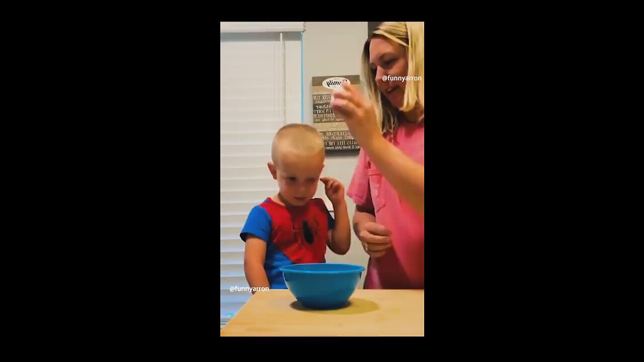 funny Kids🤣 Moms Breaking Eggs in Kids Head just see thare reacktion